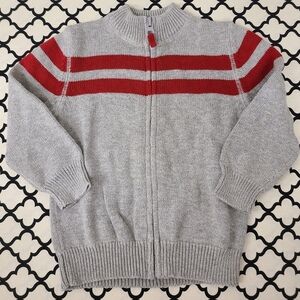 Cherokee Gray and Red Zip Sweater 18 Months